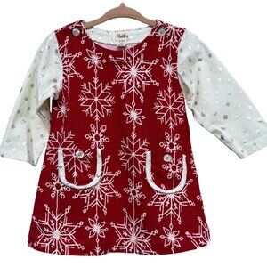Hatley Holiday Dress 12-18 months Baby Girl Red Snowflakes Kids Christmas